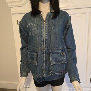 Vintage from the 1980's RPM Jean Jacket with Detatchable Sleeves, Size M